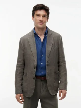 Casual blazer van geverfd linnen
