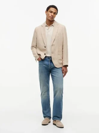Casual blazer van geverfd linnen