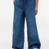 Chambray-broek met wijde pijpen voor kinderen