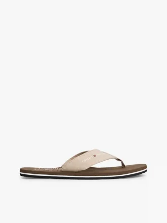 Chambray linnen teenslippers