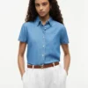 Chambray-overhemd met pofmouwen Chambray-overhemd met pofmouwen