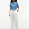 Chambray-overhemd met pofmouwen Chambray-overhemd met pofmouwen