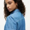 Chambray-overhemd met pofmouwen Chambray-overhemd met pofmouwen