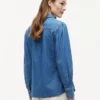 Chambray-overhemd met pofmouwen Chambray-overhemd met pofmouwen