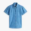 Chambray-overhemd met pofmouwen Chambray-overhemd met pofmouwen