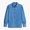 Chambray-overhemd met pofmouwen Chambray-overhemd met pofmouwen