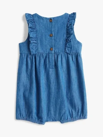 Chambray-shortall met ruches voor baby’s