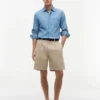 Chino-short van katoen-linnenmix met relaxte pasvorm Chino-short van katoen-linnenmix met relaxte pasvorm