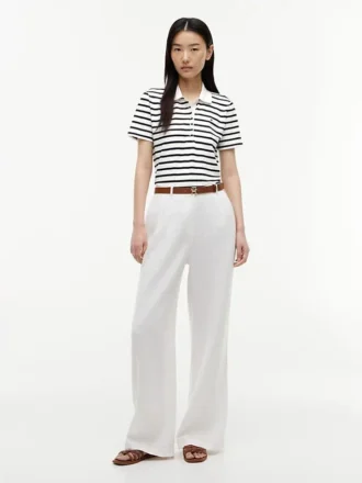Classic Fit gestreepte stretchpiqué polo