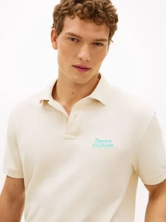 Classic Fit Polo met geborduurde palmboom