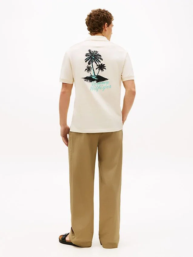 Classic Fit Polo met geborduurde palmboom Classic Fit Polo met geborduurde palmboom