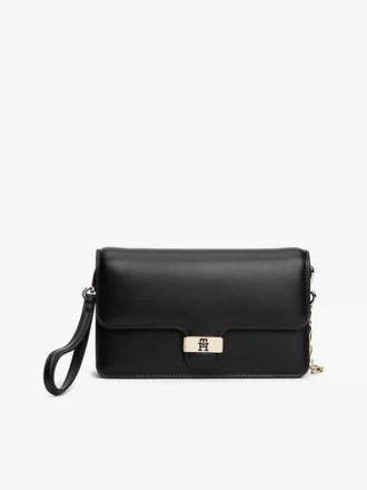 Clutch met monogram en klep in korrelleer