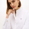 Cropped Oxford-shirt met ruches