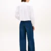 Cropped Oxford-shirt met ruches
