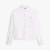 Cropped Oxford-shirt met ruches