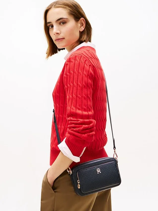 Crossbodytas met all-over reliëfmonogram Crossbodytas met all-over reliëfmonogram