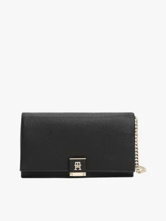 Crossbodytas met monogram, sluiting en kettingriem