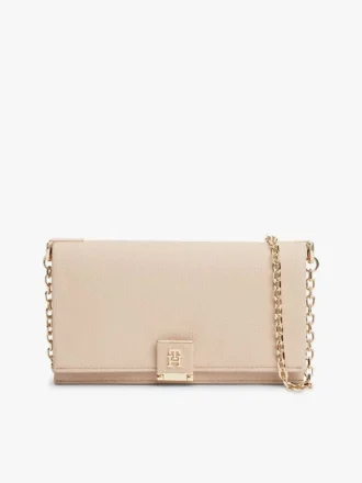 Crossbodytas met monogram, sluiting en kettingriem
