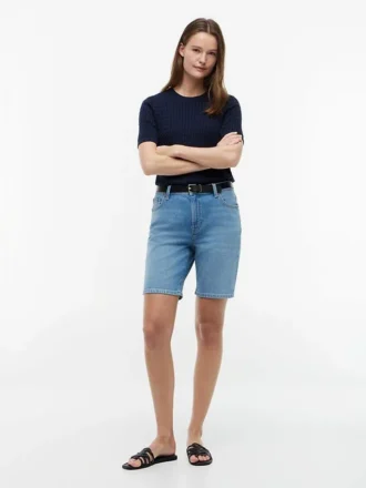 Denim 9″ bermuda shorts