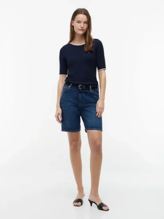Denim 9″ bermuda shorts