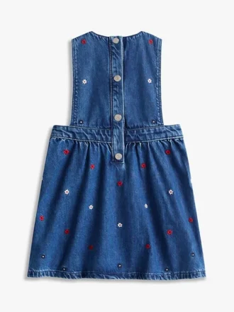 Denim jurk met bloemenprint voor kinderen