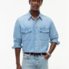 Denim overhemd met relaxte pasvorm