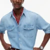 Denim overhemd met relaxte pasvorm