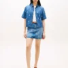 Denim shirt met all-over logo in relaxte pasvorm Denim shirt met all-over logo in relaxte pasvorm