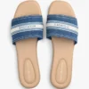 Denim-slippers met webbing-logo Denim-slippers met webbing-logo