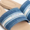 Denim-slippers met webbing-logo Denim-slippers met webbing-logo