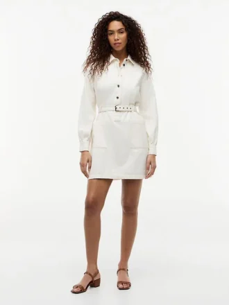 Denim utility-jurk met riem