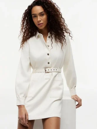 Denim utility-jurk met riem