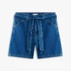 Denimshort met hoge taille en riem Denimshort met hoge taille en riem