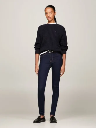 Donkere skinny jeans met middelhoge taille