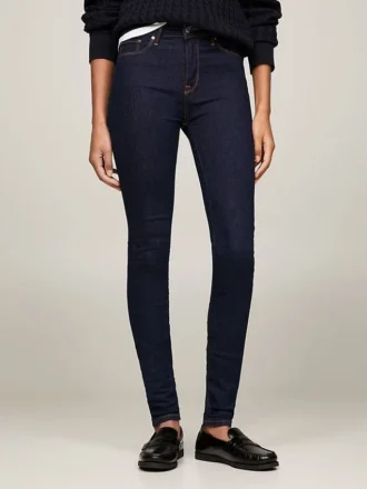 Donkere skinny jeans met middelhoge taille