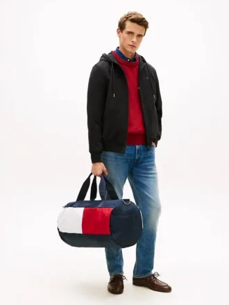 Duffelbag met kleurblokvlaglogo
