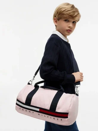 Duffelbag met vlaggenstrepen en logo voor kinderen