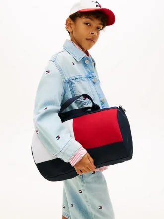 Duffelbag met vlaglogo en kleurblokken voor kinderen