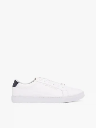 Effen leren sneaker