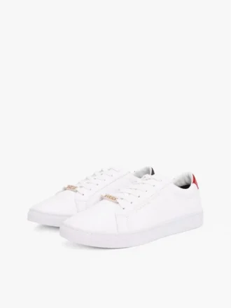 Effen leren sneaker