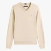 Effen trui met V-hals en logo Effen trui met V-hals en logo