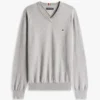 Effen trui met V-hals en logo Effen trui met V-hals en logo
