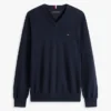 Effen trui met V-hals en logo Effen trui met V-hals en logo