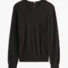 Effen trui met V-hals en logo Effen trui met V-hals en logo