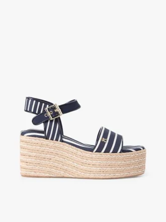 Espadrille met plateauzool en Bretonse strepen