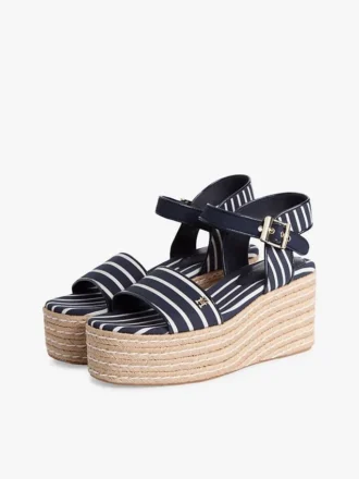 Espadrille met plateauzool en Bretonse strepen