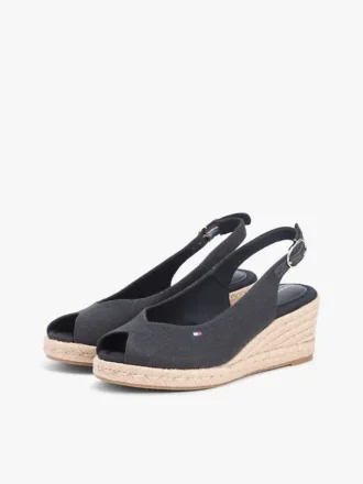 Espadrille-sandaal met sleehak en slingback