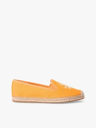 Espadrille van canvas met scriptmonogram