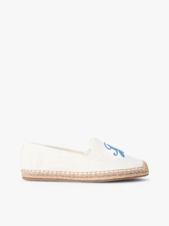 Espadrille van canvas met scriptmonogram