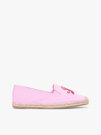 Espadrille van canvas met scriptmonogram